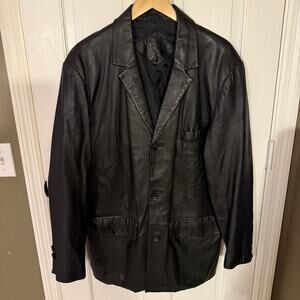 Vintage R&R men's leather jacket, black, large, genuine leather, great condition